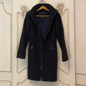 ZARA BASIC simple zip up long coat